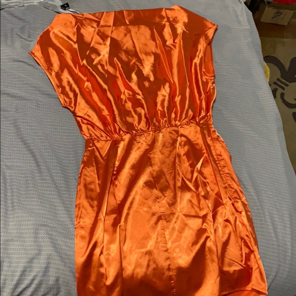 Satin burnt orange dress